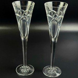 Vintage Fluted Champagne Waterford Wishes by WATERFORD CRYSTAL - Set of 2 - NIB